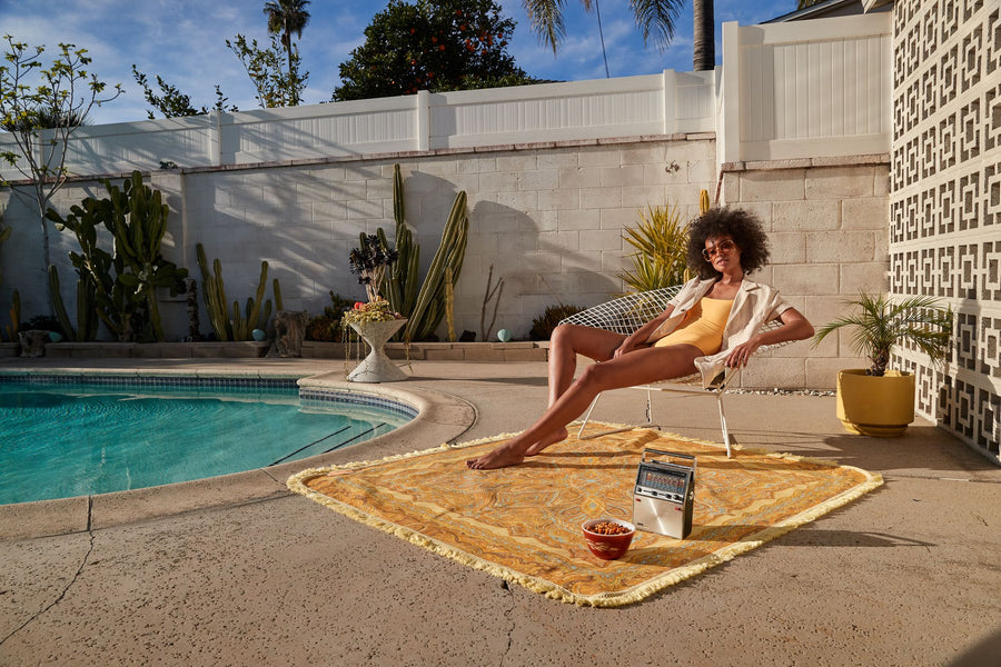 Wandering Folk - Topanga Picnic Rug in Sun